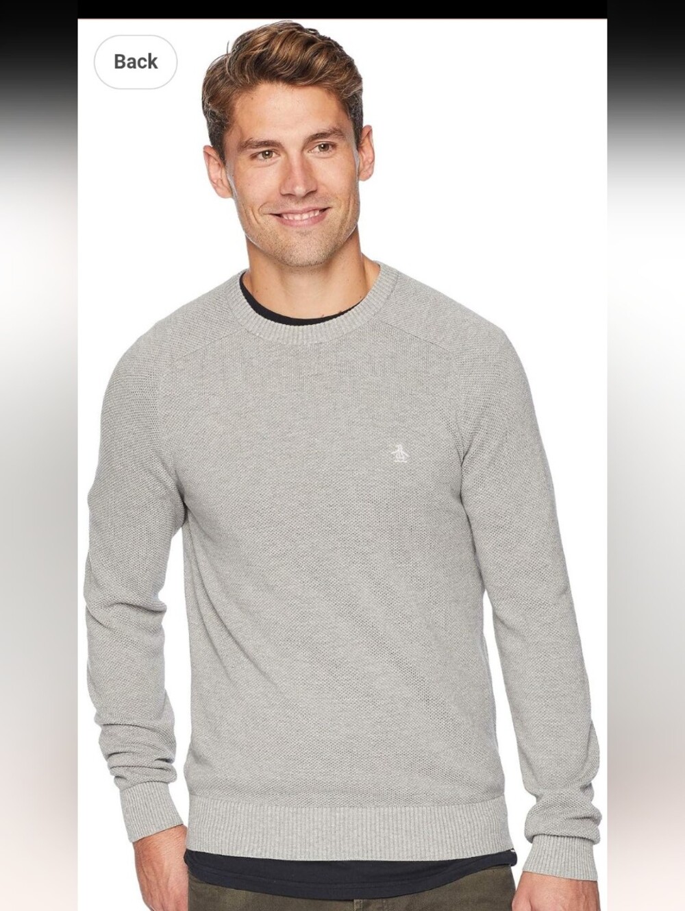 Penguin 100% Cotton Gray Pullover Sweater Sz M